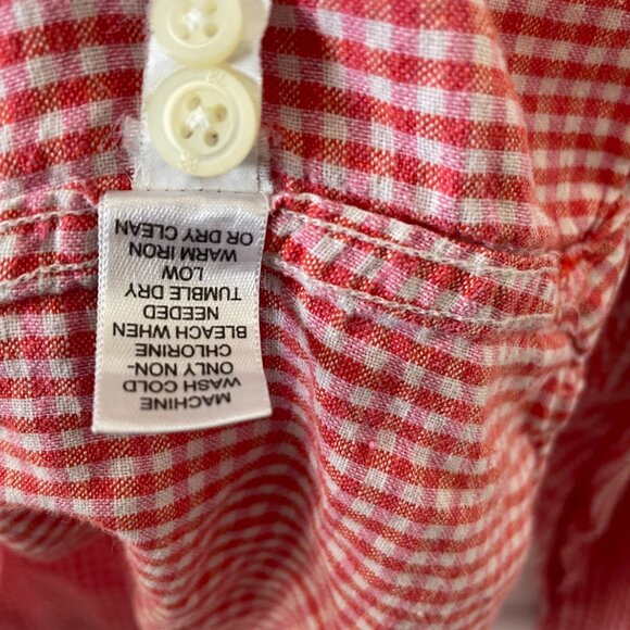 Banana Republic Mens Red White Check Slim Fit Button Down Collared Shirt Size XL - Picture 12 of 12